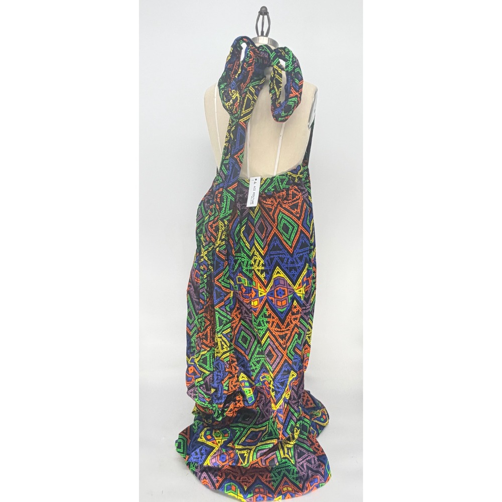 Ace Kouture Women African Geometric Tribal Print Halter Maxi Dress NWT Size L - Picture 2 of 10